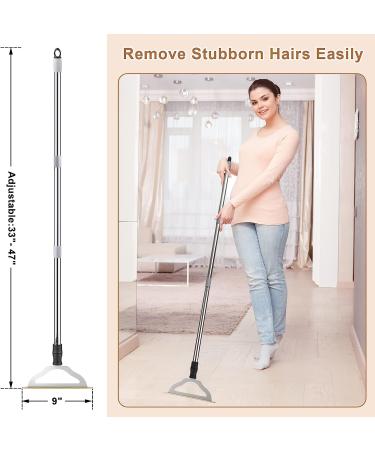 47 Adjustable Long Handle Carpet Rake Pet Hair Remover  Reusable Large Metal Lint Remover Brush for Embedded Fur Removal from Low Pile Rugs Stairs  Carpet Brush Scraper Dog Cat Hair Remover Broom - Buy Online on GoSupps.com