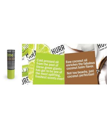 Hurraw! Lime & Coconut Lip Balm | Organic Vegan Plastic-Free | 100% Natural | Eco-Friendly Push-Up Tube Made in USA - Buy Online on GoSupps.com