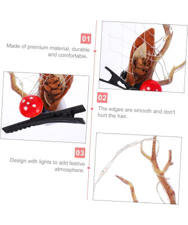 minkissy 3 Pairs Luminous Antler Hair Clip Reindeer Horns Hairpin Glowing Antlers Barrette Christmas Hair Accessories Costumes Xmas Deer Antler Hair Barrettes Cute Christmas Hairpins Girl - Buy Online on GoSupps.com
