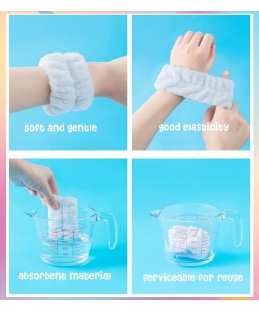 Funnyfox Wrist Washbands - 5 Pairs Absorbent Towel Bands for Face Washing | Liquid Barrier in Pink, Purple, White, Blue, Grey - Buy Online on GoSupps.com