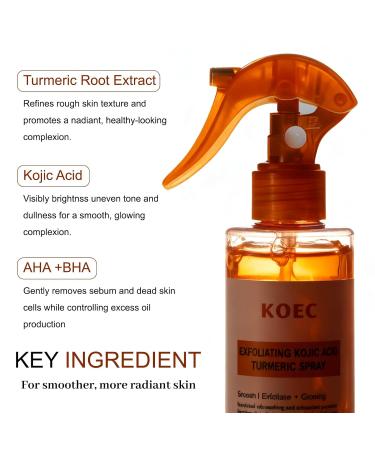 CHZHEN Keratin Care Kojic Acid Turmeric Spray - Exfoliating Body Spray for Face and Body - Gentle Brightening Treatment for All Skin Types (1) - Buy Online on GoSupps.com