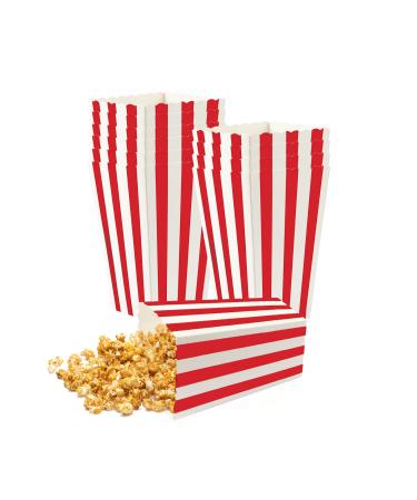 ISKYBOB 24 Pack Mini Striped Popcorn Boxes Containers Paper Popcorn Chicken Bags for Carnival Party Movie (Red)