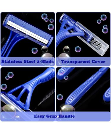 200 Pieces Disposable Razors for Men - Individually Wrapped Twin Blade Shaving Razors for Travel Home Hotels | Bulk Blue Razors - Buy Online on GoSupps.com