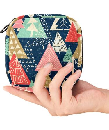 Christmas Tree Sanitary Napkin Storage Bag - Portable Period Kit with Zipper - Period Menstrual Cup Pouch for Women/Girls - Color 8 - Buy Online on GoSupps.com