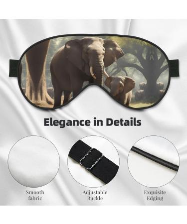 BREAUX Elephant Print Sleeping Eye Mask | Double-Sided Blackout Eye Mask for Travel | Premium Comfort & Style - Buy Online on GoSupps.com
