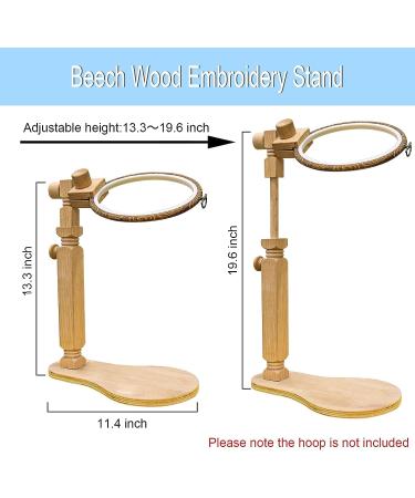 Adjustable Beech Wood Embroidery Hoop Stand - Hands-Free Cross Stitch Holder - Buy Online on GoSupps.com