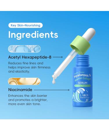 Hyaluronic Acid Collagen Daily Skincare Kit - 5 Step Regimen Routine Beauty Skin Care for Teens- Gift Set with Hyaluronic Serum Cleanser Toner Eye Cream Cream Facial Glow Up Set Travel Set - Buy Online on GoSupps.com