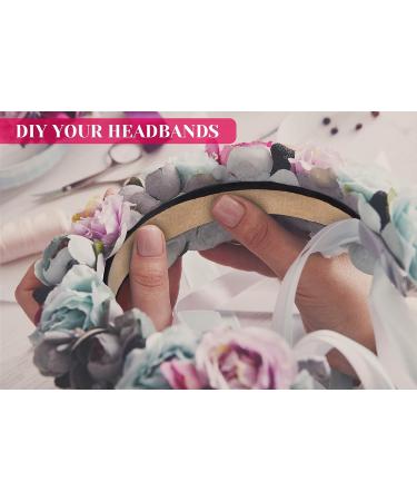 Anezus 16 Pcs Satin Headbands Bulk 1 Inch Anti-Slip Black Ribbon Hair Bands for Women and Girls - DIY Craft Hair Accessories - Buy Online on GoSupps.com