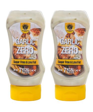 Rabeko Zero Sauce - Spicy Garlic Dressing 2 x 350 ml Sugar Free and Low Fat - Healthy Low Carb & Calorie Products for Salads Fries Burgers - Gluten & Lactose Free