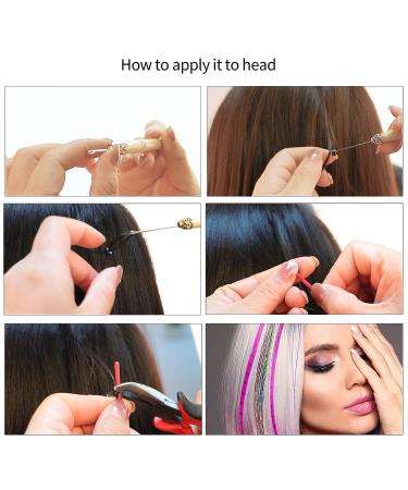 Iriisy Feather Hair Extensions & Tinsel Kit - 51 Pieces, 25 Colors - Sparkling Synthetic Hair Accesories for Christmas, Women, Cosplay - Buy Online on GoSupps.com