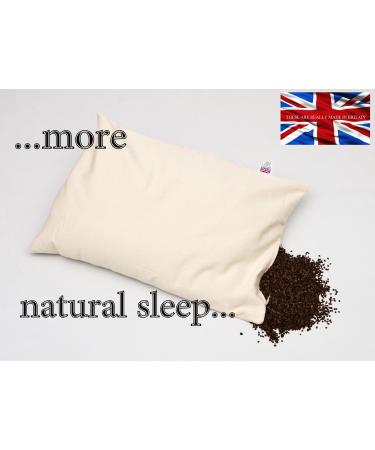 Organic Buckwheat Pillow Larger Size 71 x 43cm Weight 3.6kg Made in UK