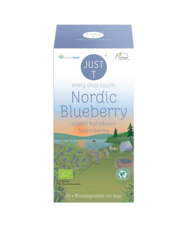 JUST T Nordic Blueberry Premium Double Chamber Tea Bag (20 pcs) | Organic Fruit Tea Infused with Forest Berries | Biodegradable Premium Organic Tea Bags High-Grown Leaf Tea for All Tea Lovers Nordic Blueberry 20 Count (Pack of 1) - Buy Online on GoSupps.com