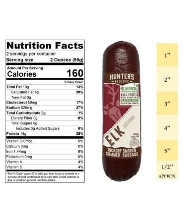 Hunters Reserve Hickory Smoked Wild Game Summer Sausages Variety Gift Pack - 20 Ounces (Pack of 5) - Buy Online on GoSupps.com