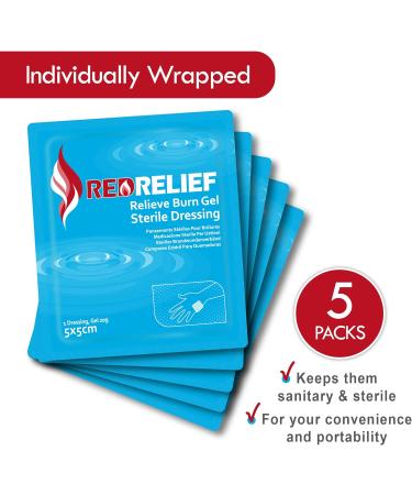 Buy RedRelief Burning Wound Dressing 5x5 cm - Pack of 5 | Fast International Shipping - Buy Online on GoSupps.com