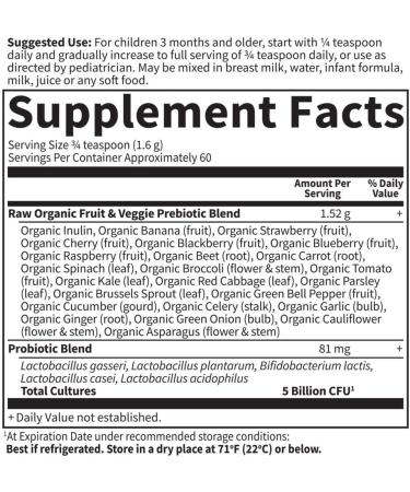 Garden of Life RAW Probiotics for Kids - 3.4 oz | Best Probiotic for Children's Health - Buy Online on GoSupps.com