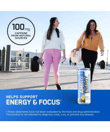 Optimum Nutrition Amino Energy + Electrolytes - Blueberry Lemonade Energy Drink (12 Pack) | Keto Friendly Pre-Workout BCAA - Buy Online on GoSupps.com