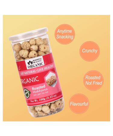 Buy Blessfull Healing Organic Roasted Peri Peri Makhana - 100g | Healthy Snack | International Shipping - Buy Online on GoSupps.com