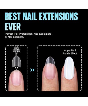 Tomicca 240 Pieces Clear Nail Tips - Acrylic Half Cover French & Oval Sets | 12 Sizes for DIY Nail Studios & Extensions - Buy Online on GoSupps.com