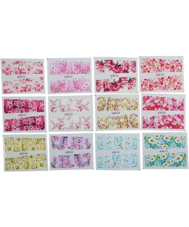Nail Sticker 24 Sheets/Set Nail Art Stickers Strips Self-Adhesive Mix Color Manicure Decals Kit Flower Manicure Accessory Decoration for Girls and Women - Buy Online on GoSupps.com