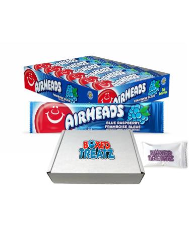 Airheads 36x15.6g Watermelon White Mystery Blue Raspberry & Cherry - Tasty & Chewy Boxed Treatz (36 Blue Raspberry) Blue Raspberry 36