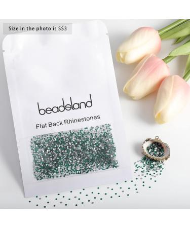 Beadsland 1440 Pieces Emerald Green Flat Back Rhinestones - SS3 Nail Crystals for Stunning Nail Art - Buy Online on GoSupps.com