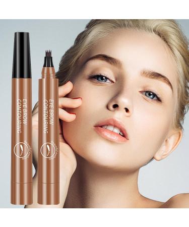 4 Point Eyebrow | Waterproof 4 Fork Tip for Eyebrow | Liquid Brow Long-Lasting Brow Microblading Pencil Eyebrow Makeup Pochy Light Brown - Buy Online on GoSupps.com