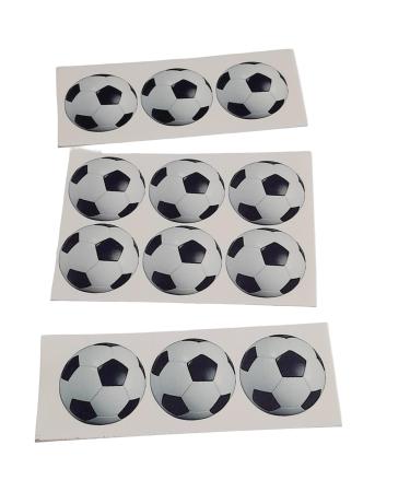 Cupcake Toppers Black & White Football Sport Edible WAFER/RICE PAPER Round Cake Topper Decorations (12x Footballs)