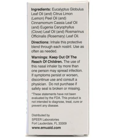 emuaid First Defense Nasal Inhaler Stick Natural Essential Oil Nasal Stick for Clear Breathing Focus Nasal Health Seasonal Wellness and Airway Comfort 0.02 Ounce - Buy Online on GoSupps.com