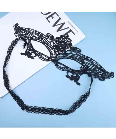 Gothic Black Lace Eye Cover - Adjustable Masquerade Accessory for Women | Halloween & Carnival Costume Decoration - Buy Online on GoSupps.com