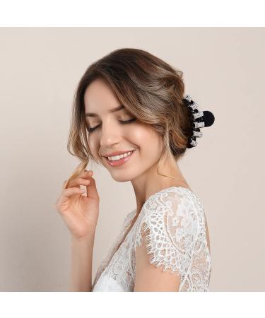 PAGOW 2Pcs Large Rhinestone Hair Clips | Crystal Jaw Clips Hairpin for Thick Hair | Fashion Hair Clamp Barrette for Women (Black + Brown) - Buy Online on GoSupps.com