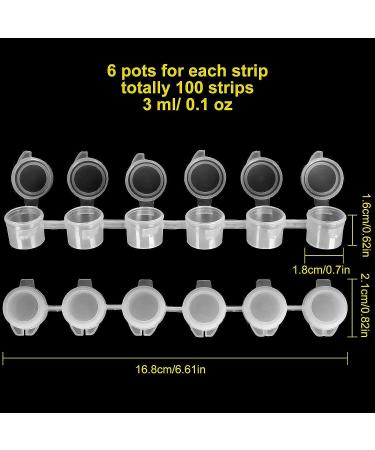 600 PCS 3ml Empty Paint Pots with Lids - Clear Plastic Painting Cups Bulk for Art Schools & Festivals - Buy Online on GoSupps.com