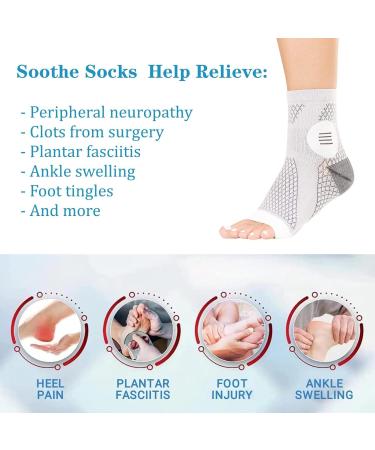 Neuropathy Socks for Women & Men - Soothe Pain Relief - 2 Pairs Functional Black Socks - Large Size - Buy Online on GoSupps.com