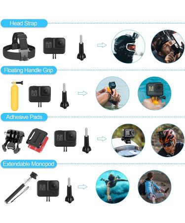 EMART 61-in-1 GoPro Hero 8 Black Accessories Kit with Waterproof Case & Carrying Bag - Mount Bundle for GoPro 9/10/11 Action Camera - Buy Online on GoSupps.com