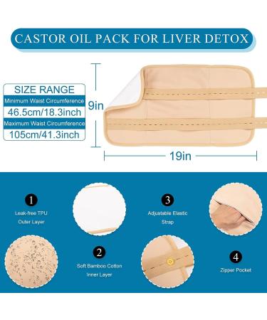 Castor Oil Pack Castor Oil Packs for Liver Detox and Thyroid Reusable Castor Oil Pack Wrap Mess Free Castor Oil Pack Kit with Storage Bag for Insomnia Constipation Inflammation (Waist & Neck) - Buy Online on GoSupps.com