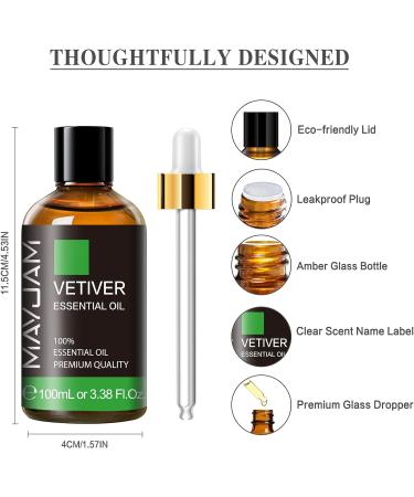 MAYJAM 100ML Vetiver Essential Oil for Diffuser and DIY Home Use - Buy Online on GoSupps.com