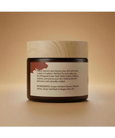 PURETREX Beef Tallow Face & Body Cream with Collagen Manuka Honey & Emu Oil Grass Fed Tallow Moisturizer for Dry Skin Anti Aging Natural Skin Care Handmade Non GMO (2 Oz Unscented) - Buy Online on GoSupps.com