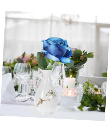 Ciieeo Desktop Decor Office Plants Hydroponics Holder Vase Table Container Decorative Desk Home Delicate White 7X13CM - Buy Online on GoSupps.com