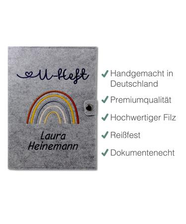 Cozy Racoon U-Magic Personalized Vaccination Passport Cover Set | High-Quality Felt Case for Child s Examination Book Vaccination Pass & Insurance Card | Rainbow Design - Buy Online on GoSupps.com