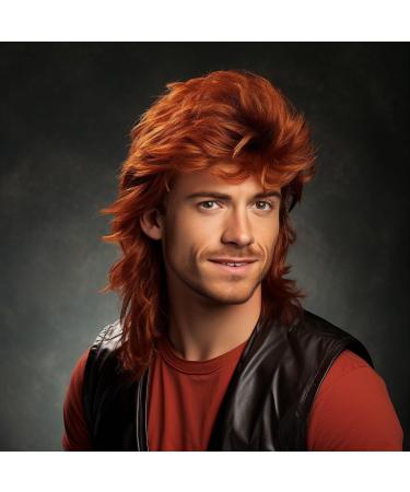 Ginger Mullet wig|Mens Wig for Adult|Pop Rock Wigs for Men|Mens Wigs Fancy Dress for 70s 80s|Male Wig For Party