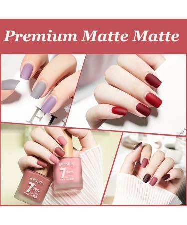 Matte Nail Varnish Quick Dry Nail Polish Velvet Finish Non Toxic Nail Polishes Water Based Formula Long Lasting Nail Polish Starter DIY For Women Party Salon Quick Dry No UV Needed 15ml 14# - Buy Online on GoSupps.com