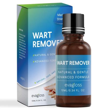Natural Wart Remover, Maximum Strength, Painlessly Removes Plantar, Common, Genital Warts, Advanced Liquid Gel Formula, Proven Results by Evagloss