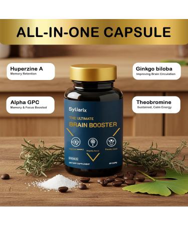 Syliarix Brain Nootropic Supplement for Focus and Clarity Memory Support Boost Energy & Mood Clinically Tested Formula 30 Capsules - Buy Online on GoSupps.com
