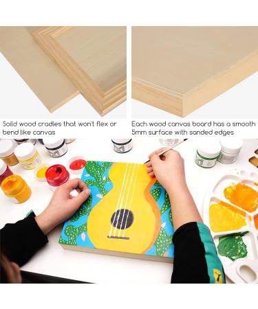 MEEDEN 9x12 Inch Wood Canvas Panels - 5 Pack of Birch Wood Painting Boards for Mixed Media Art - 3/4'' Deep Cradled Panels for Acrylics, Oils, and More - Buy Online on GoSupps.com