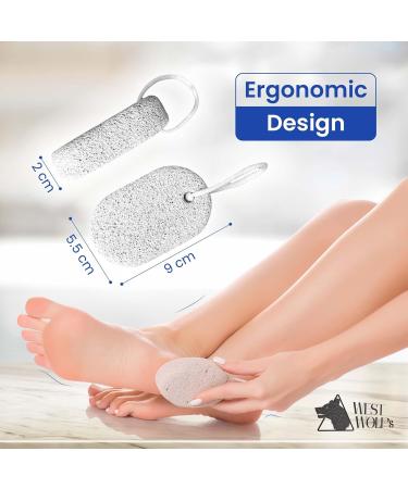 WestWolf - Porous Volcanic Pumice Stone For Feet Hard Skin Pack of 2 Rectangle Shape 5.5x9x2cm | Foot Scrubber for Dead Skin Cracked Heels Corn Calluses Remover For Skin Exfoliation Home Pedicure - Buy Online on GoSupps.com