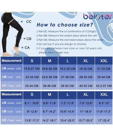 Beister 15-20 mmHg Thigh High Compression Stockings - Medical Grade Footless Sleeves for Varicose Veins, Edema, DVT - Black XL - Buy Online on GoSupps.com