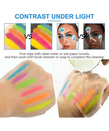 6PCS Saturey Glow Black Light Face & Body Paint Crayons - Neon Glow Makeup for Parties, Mardi Gras & Christmas - Buy Online on GoSupps.com