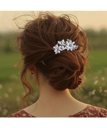 Diamante Hair Clips for Women 3 Pieces Silver Hair Clips Silver Hair Accessories Silver Hair Clip Sparkly Hair Clips Diamante Hair Accessories Bridal Hair Clip for Women for Bride Bridesmaids Prom - Buy Online on GoSupps.com