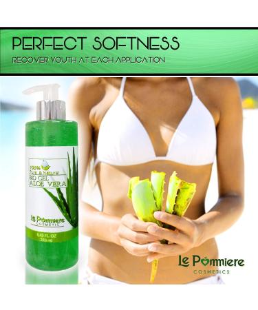 Le Pommiere Bio Gel Aloe Vera 250ml - 100% Pure Natural Moisture Cream for Sunburn Repair Soothing Shaved Skin & Insect Bites - Ideal for Face & Body - Buy Online on GoSupps.com