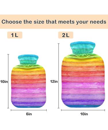 Rainbow Wooden Heat Bottle with Cover - 1L Hot Water Bottle for Bed Hand & Feet | Naanle Heat & Cold Therapy - Buy Online on GoSupps.com