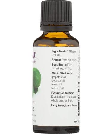 Now Foods Lime Essential Oil 1 fl oz - 100% Pure & Natural Aroma - Buy Online on GoSupps.com